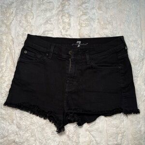 7 For All Mankind Women's Black Denim Shorts